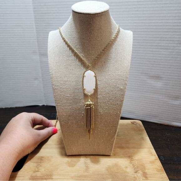 Kendra‎ scott Rayne whitel and gold necklace - Picture 10 of 11